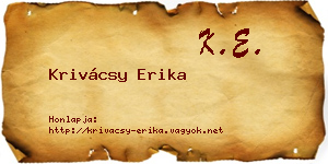 Krivácsy Erika névjegykártya